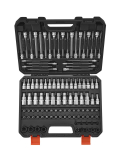 VEVOR 107 dalių galvučių rinkinys, SAE ir metrinis, Hex/Torx/E-Torx, S2 ir Cr-V plienas, 6.35/9.5/12.7 mm, su dėklu