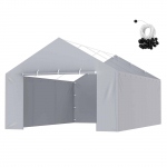 VEVOR 4 dalių &scaron;oninės stogo dangos keitimas 4x6m, vandeniui atspari UV PE medžiaga 13x20ft garažo rėmui, pilka, rėmas neįtrauktas