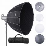 VEVOR 850 mm parabolinė softbokso lempa su Bowens tvirtinimu, 4 ap&scaron;vietimo režimai, sulankstoma, ne&scaron;iojama fotografijai ir filmavimui