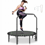 VEVOR 130 cm sulankstomas fitneso batutas suaugusiems, 204 kg apkrova, tylus &scaron;oklus su 4 lygių reguliuojama rankena