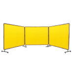 VEVOR Suvirinimo Ekranas su Rėmu, 183 x 244 cm 3 Skydelių Nedegus Vinilo Uždangalas ant 12 Ratukų (6 Fiksuojami), Geltonas