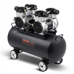 VEVOR 75L bealiejinis oro kompresorius, 3kW 10.6 CFM@6.2 Bar, maks. 8.6 Bar, 78dB tylus, ne&scaron;iojamas plieninis kompresorius automobilių remontui