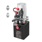 VEVOR 4 L 12V dvipusio veikimo hidraulinis agregatas, 1.6 kW siurblys 0.91 GPM 3200 psi su metaliniu baku savivartės priekabos kėlimui