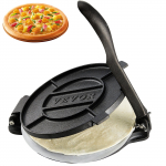 VEVOR 20 cm ketaus tortilijų ir roti presas, tvirtas, i&scaron; anksto paruo&scaron;tas, su 100 kepimo popieriaus lapelių, sidabrinis