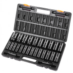 VEVOR 26 dalių 1/2" pavaros gilių smūginių galvučių rinkinys 10&ndash;36 mm, Cr-V plienas, 6 ta&scaron;kų, su dėklu