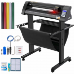 VEVOR 720mm vinilo pjaustymo ploteris su LED ekranu, optiniu akių kontūrų pjovimui, stovu, suderinamas su SignMaster, tikslus 630mm pjūvis
