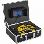 VEVOR 20m kanalizacijos tikrinimo kamera su 9" LCD ekranu, DVR, 8GB SD, atsparia vandeniui 23mm kamera, 12 LED, 4500mAh baterija