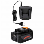 VEVOR 20V MAX 4.0Ah ličio jonų baterija ir įkroviklis, 4000mAh talpa, greitas įkrovimas, suderinamas su Makita įrankiais