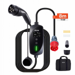 VEVOR 11 kW Type 2 ne&scaron;iojama EV įkrovimo stotelė, 3 fazių 16 A mobilus wallbox su 8 m kabeliu, CEE16, LCD, reguliuojamas krovimas, IP66