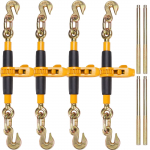 VEVOR 4 vnt. Ratcheto Grandinės Tempikliai 10&ndash;13 mm Grandinėms, 5.4 t Apkrova, G80 Kabliai, 40 cm Rankenos Sunkvežimiams ir Priekaboms