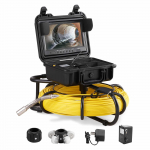 VEVOR kanalizacijos tikrinimo kamera su 22,9 cm 720p ekranu, 120 m kabeliu, 1MP IP68 kamera, DVR ir LED &scaron;viesomis vamzdžiams &Oslash;25&ndash;150 mm