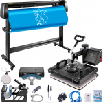VEVOR 5-in-1 &scaron;ilumos presas 38x30cm ir 135cm vinilo pjaustyklė su SignMaster programine įranga, LCD ekranas, 360&deg; sukiojamas laikiklis