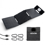 VEVOR 30W sulankstomas saulės įkroviklis, 24% efektyvumas, lengvas, su USB ir Type-C jungtimis, puikus stovyklavimui