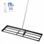 VEVOR vejos lyginimo grėblys su 213 cm kotu, 91x25 cm plok&scaron;te, reguliuojamas anglinio plieno įrankis sodui, vejai