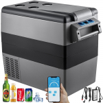VEVOR 55L Ne&scaron;iojamas Automobilinis &Scaron;aldytuvas &Scaron;aldiklis, 12/24V Kompresorius, Bluetooth, LED, Kelionėms, Stovyklavimui, RV, Valtims, Namams
