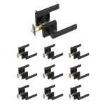 VEVOR 10 vnt. matinės juodos durų rankenos privatumui, abipusis be raktų užraktas, 45&deg; atidarymas, miegamajam ir voniai