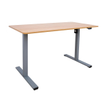 Ra&scaron;omasis stalas ERGO OPTIMAL su 1 varikliu 120x60xH71-116cm, ąžuolo/sidabro pilkos spalvos