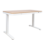 Ra&scaron;omasis stalas ERGO su 1 varikliu 120x60xH72-121cm, ąžuolo/baltos spalvos