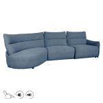 Kampinė sofa CANNES LC, elektrinė, pilk&scaron;vai mėlyna
