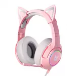 ONIKUMA K9 rožinės RGB žaidimų ausinės