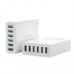 Įkroviklis 6x USB BliTZWOlF BW-S15, QC 3.0, 60 W (baltas)
