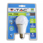 LED lemputė - 12W E27 A60 termoplastikas 2700K burbuliuke V-TAC