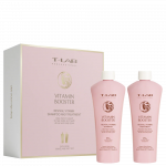 T-LAB Professional VITAMIN BOOSTER, atgaivinantis vitaminų &scaron;ampūno ir kondicionieriausi kelioninis rinkinys, 100ml + 100ml