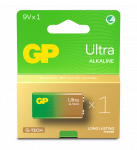 GP - Ultra Alkaline 9V Battery, 1604AU/6LF22, 1-Pack