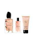 Rinkinys &bdquo;Giorgio Armani&ldquo;: &bdquo;Si Intense&ldquo; drėkinamasis kūno losjonas, 50 ml + &bdquo;Si Intense&ldquo; kvapusis vanduo moterims, 15 ml + &bdquo;Si Intense&ldquo; kvapusis vanduo moterims, 100 ml