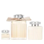 Rinkinys &bdquo;Chloe&ldquo;: &bdquo;Chloe&ldquo;, kvapusis vanduo, moterims, daugkartinis pildymas, 100 ml + &bdquo;Chloe&ldquo;, kvapusis vanduo, moterims, 5 ml *miniatiūrinis + &bdquo;Chloe&ldquo;, kūno losjonas, visam kūnui, 100 ml