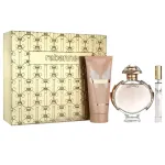 Rinkinys Paco Rabanne: Olympea, Eau De Parfum, Moterims, 80 ml + Olympea, Eau De Parfum, Moterims, 10 ml + Olympea, Kūno losjonas, 100 ml