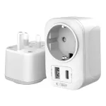 Tech-Protect travel adapter TA100 UK-EU, white
