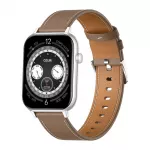 COLMI C28 Smartwatch  Silver + Brown Leather Strap