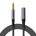 Joyroom SY-A09 AUX pratęsimo laidas 3.5mm mini jack moteri&scaron;kas į 3.5mm mini jack vyri&scaron;kas, pintas, 1.2m (juodas) SY-A09