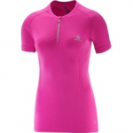 SALOMON mar&scaron;kinėliai SS Lightning Pro Zip Tee W rožiniai
