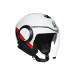 AGV &scaron;almas Orbyt Block perlų baltos/mėlynos/raudonos spalvos
