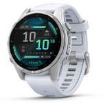 GARMIN laikrodis Fenix 8 43 mm Sapphire Amoled sidabro/baltakmenio spalvos