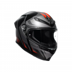 AGV &scaron;almas K6 S Karve matinė juoda/pilka/raudona