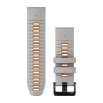 GARMIN laikrodžio apyrankė Quickfit 26mm Silikoninė rūko pilka/oranžinė