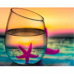 Deimantinė mozaika 5d 30x30cm (35x35cm) vaza, pakrantė