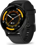 Garmin Venu 3 - 45 mm - schwarzes faserverstrktes Polymer - intelligente Uhr mit Band - Silikon - Handgelenkgre: 135-200 mm - Anzeige 3,54 cm (1,4) - 8GB - Bluetooth, Wi-Fi, ANT+ - 30 g (010-02784-01)