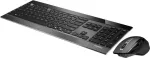 Rapoo 9900M - Tastatur-und-Maus-Set - kabellos - 2.4 GHz, Bluetooth 4.0, Bluetooth 3.0 - Deutsch - Schwarz