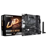 Mainboard GIGABYTE AMD B550 Socket AM4 micro ATX RAM DDR4-SDRAM 4xSlots Wi-Fi Yes Bluetooth Yes 2xNumber of M.2 (M) slots GIGABYTE B550M K WIFI6E B550MKWF6E