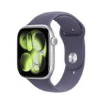 Apple Watch Series 11GPS + Cellular 46mm Silver Aluminium Case with Purple Fog Sport Band - M/L (MFCR4ZR/A)