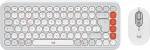 Logitech POP Icon Combo - Tastatur-und-Maus-Set - kabellos - Bluetooth LE - QWERTZ - Deutsch - Off White, orange (920-013107)