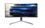 AOC AGON PRO PD34 Porsche Design - Porsche Design - OLED-Monitor - Gaming - gebogen - USB - 86.36 cm (34) - 3440 x 1440 WQHD @ 240 Hz - 1000 cd/m - 15000000:1 - DisplayHDR 400 True Black - 0.03 ms - 2xHDMI, 2xDisplayPort, USB-C - Lautsprecher - Schwa ...