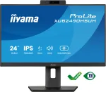 Iiyama ProLite XUB2490HSUH-B2 24 Full HD IPS-Monitor Webcam USB-Hub Schwarz