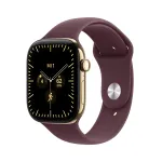 Apple Watch Series 12 GPS + Cellular 46mm Radiant Gold Titanium Case with Burgundy Sport Band - S/M (MJGR4ZR/A)