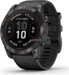 Garmin fenix 7X Pro Smartwatch Sapphire Solar Edition Carbon Grey DLC Titanium mit schwarzem Armband (010-02778-11)