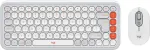 Logitech POP Icon Combo - Tastatur-und-Maus-Set - kabellos - Bluetooth LE - QWERTY - US International - Off-White, orange (920-013141)